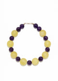 Kinga Necklace: lemon calcite, Amethyst