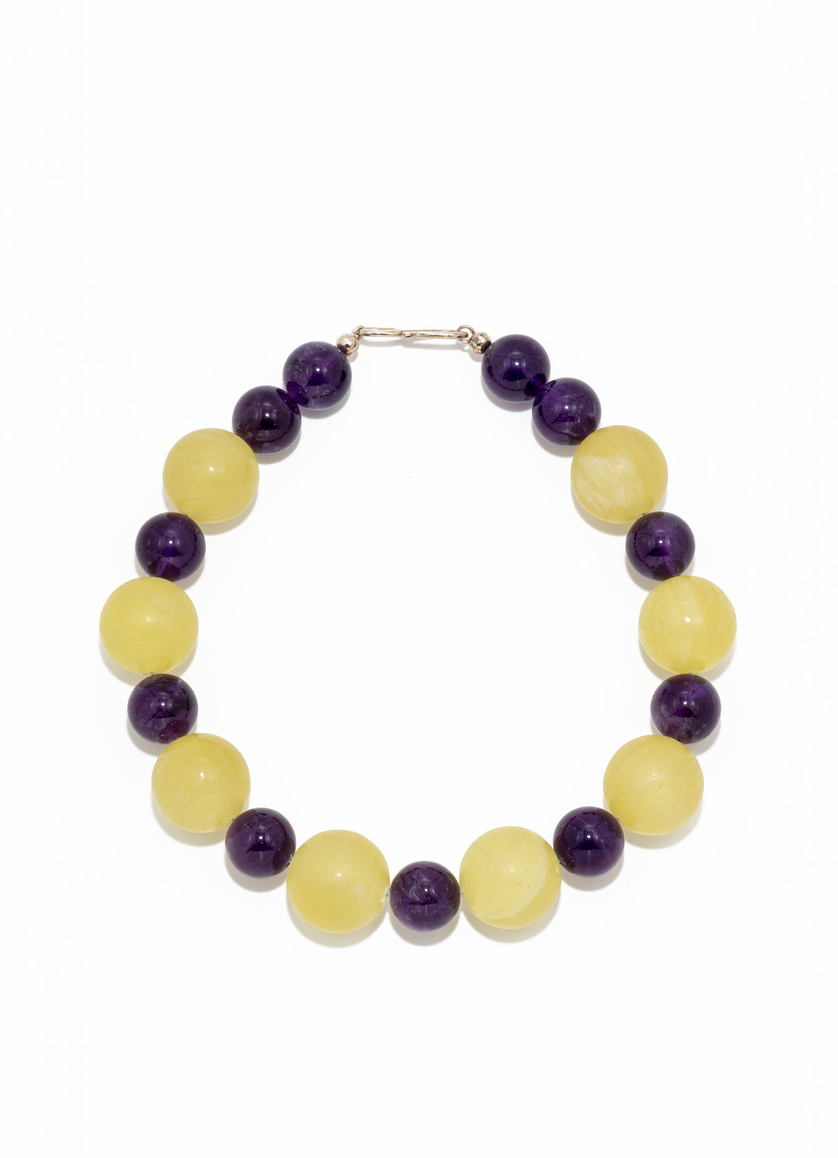 Kinga Necklace: lemon calcite, Amethyst