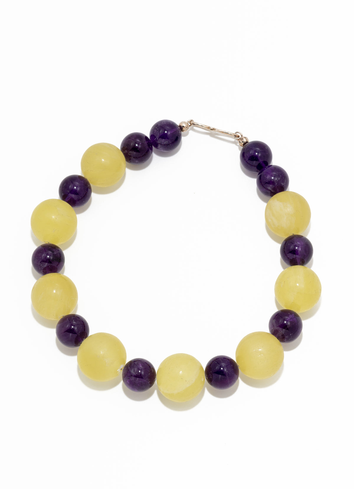 Kinga Necklace: lemon calcite, Amethyst