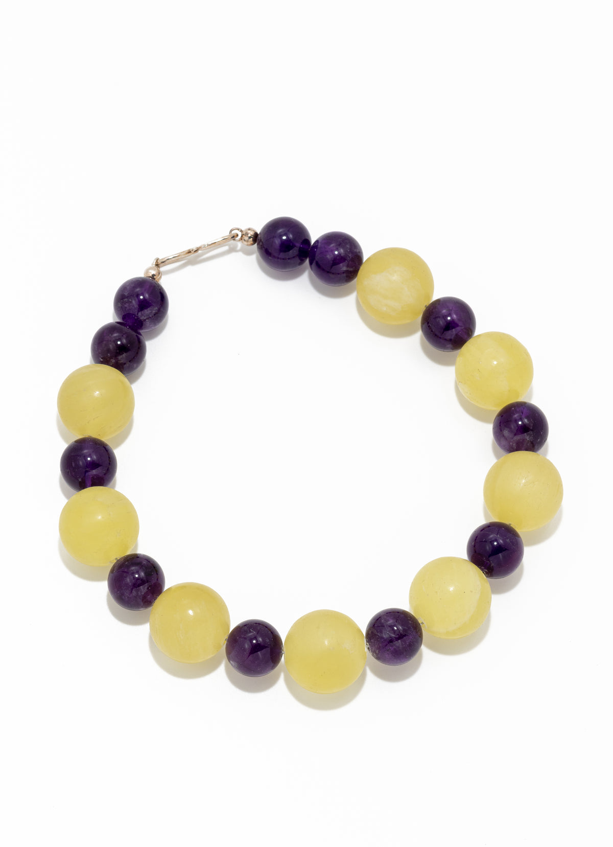 Kinga Necklace: lemon calcite, Amethyst