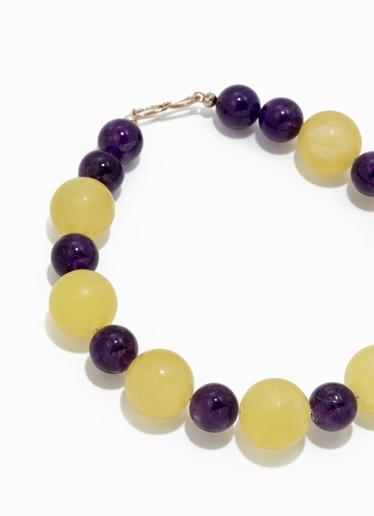 Kinga Necklace: lemon calcite, Amethyst