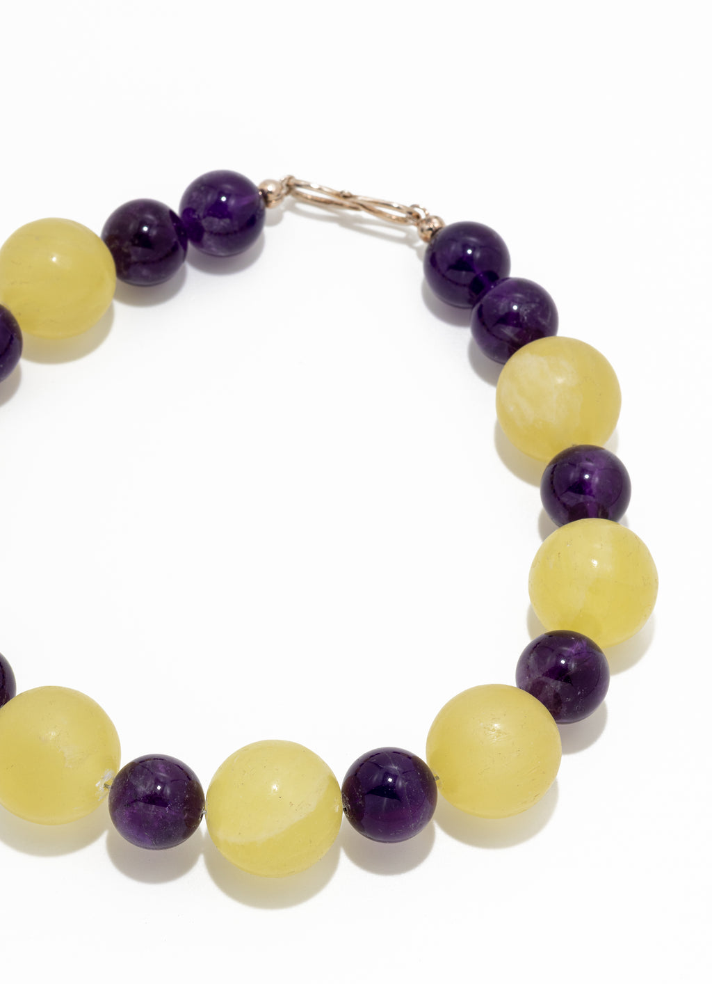 Kinga Necklace: lemon calcite, Amethyst