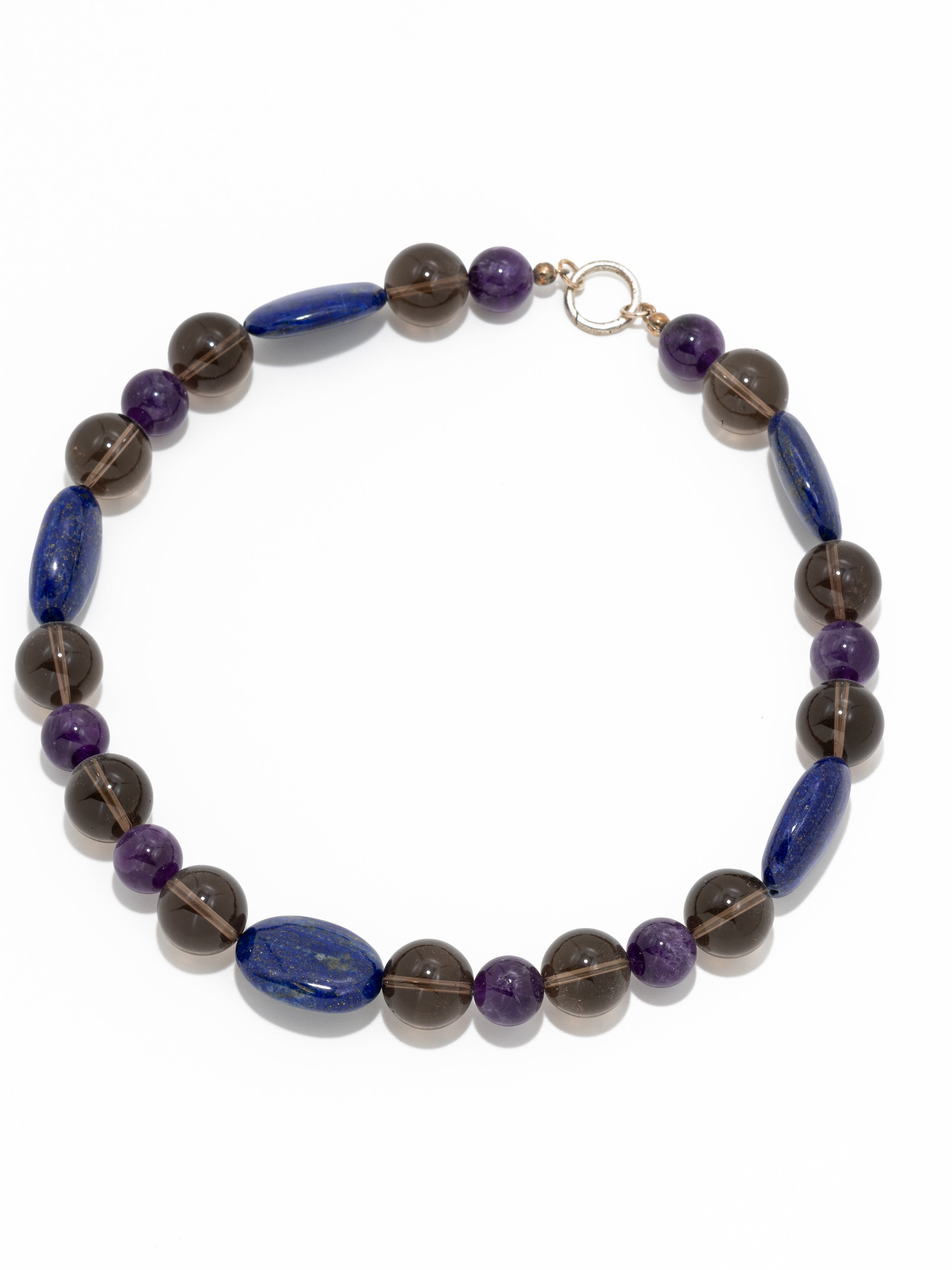 Nuru na Bluu Necklace: Amethyst, Crystal Quartz, Lapis