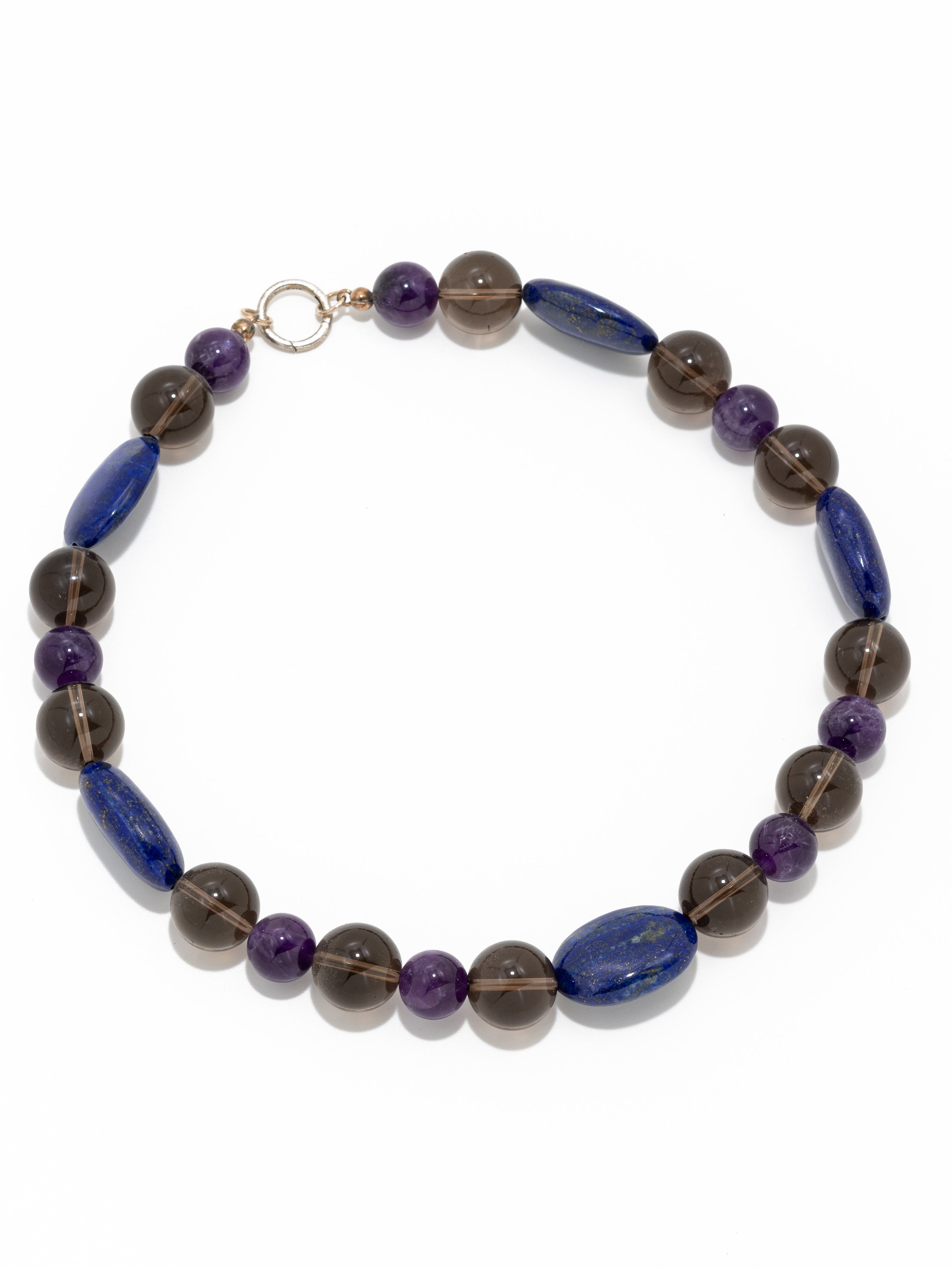 Nuru na Bluu Necklace: Amethyst, Crystal Quartz, Lapis
