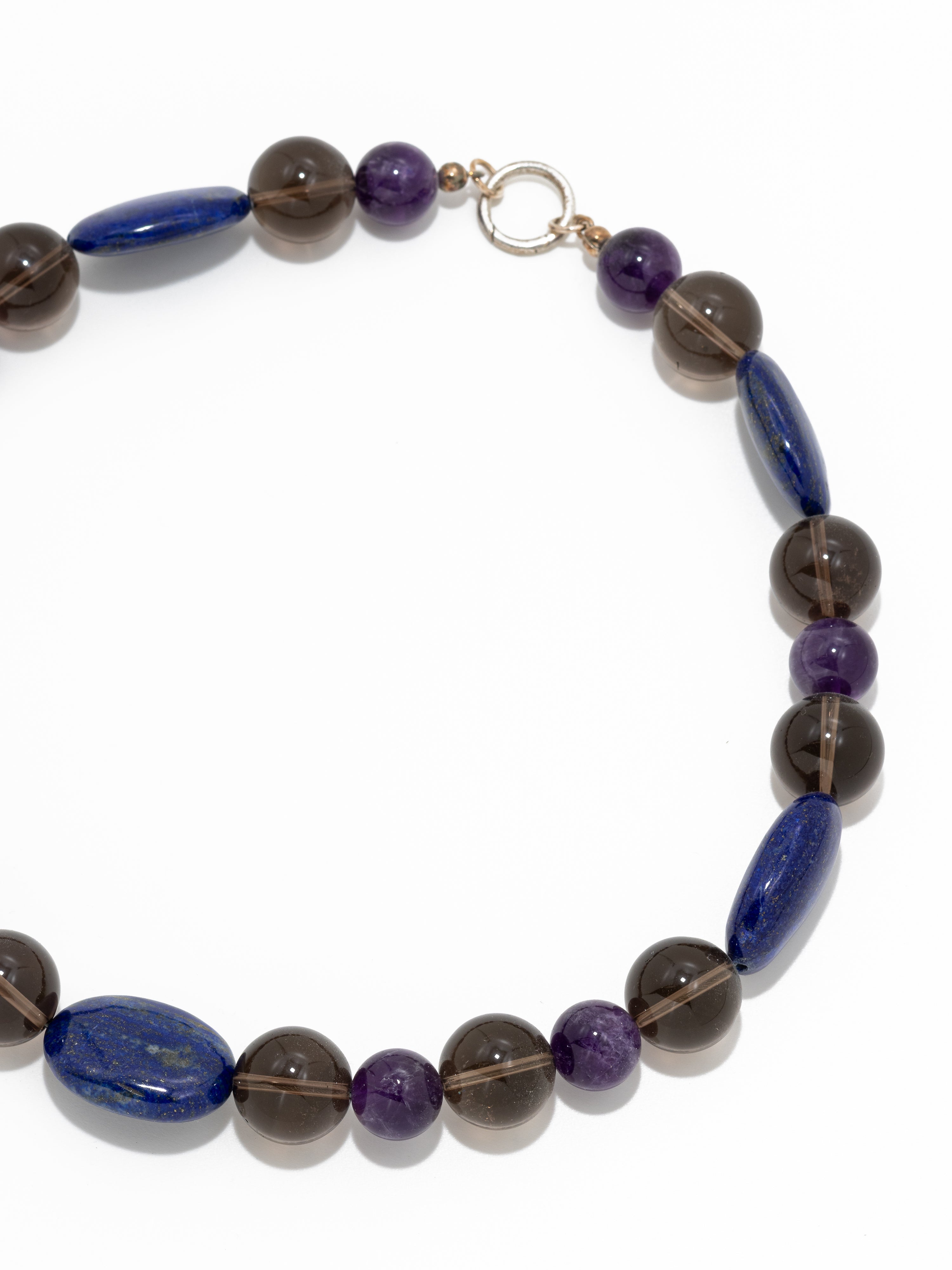 Nuru na Bluu Necklace: Amethyst, Crystal Quartz, Lapis