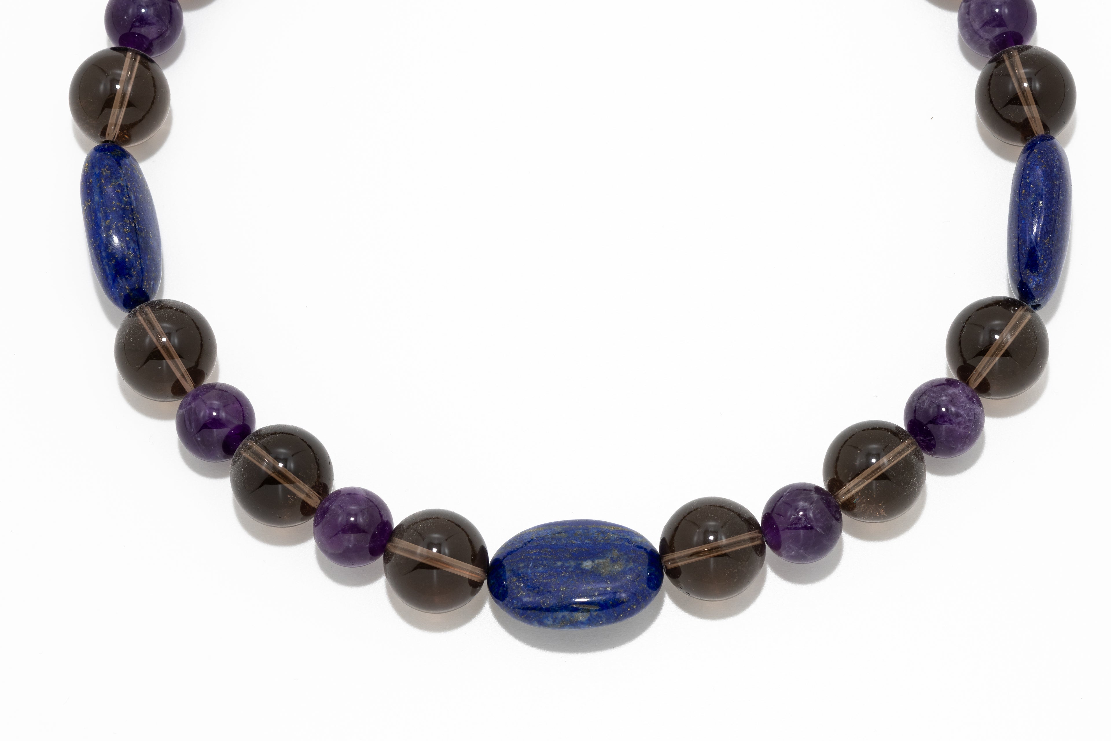 Nuru na Bluu Necklace: Amethyst, Crystal Quartz, Lapis