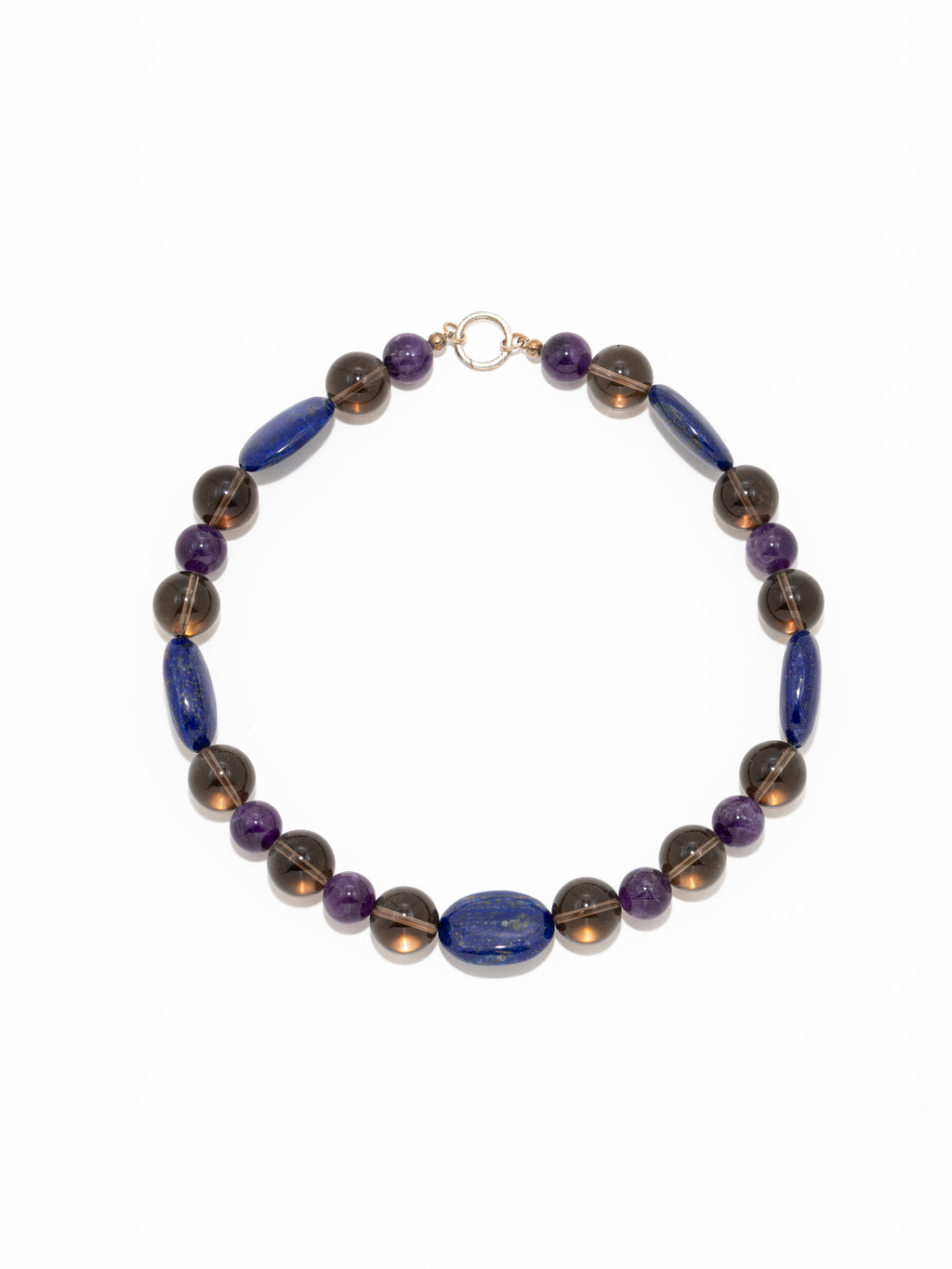 Nuru na Bluu Necklace: Amethyst, Crystal Quartz, Lapis