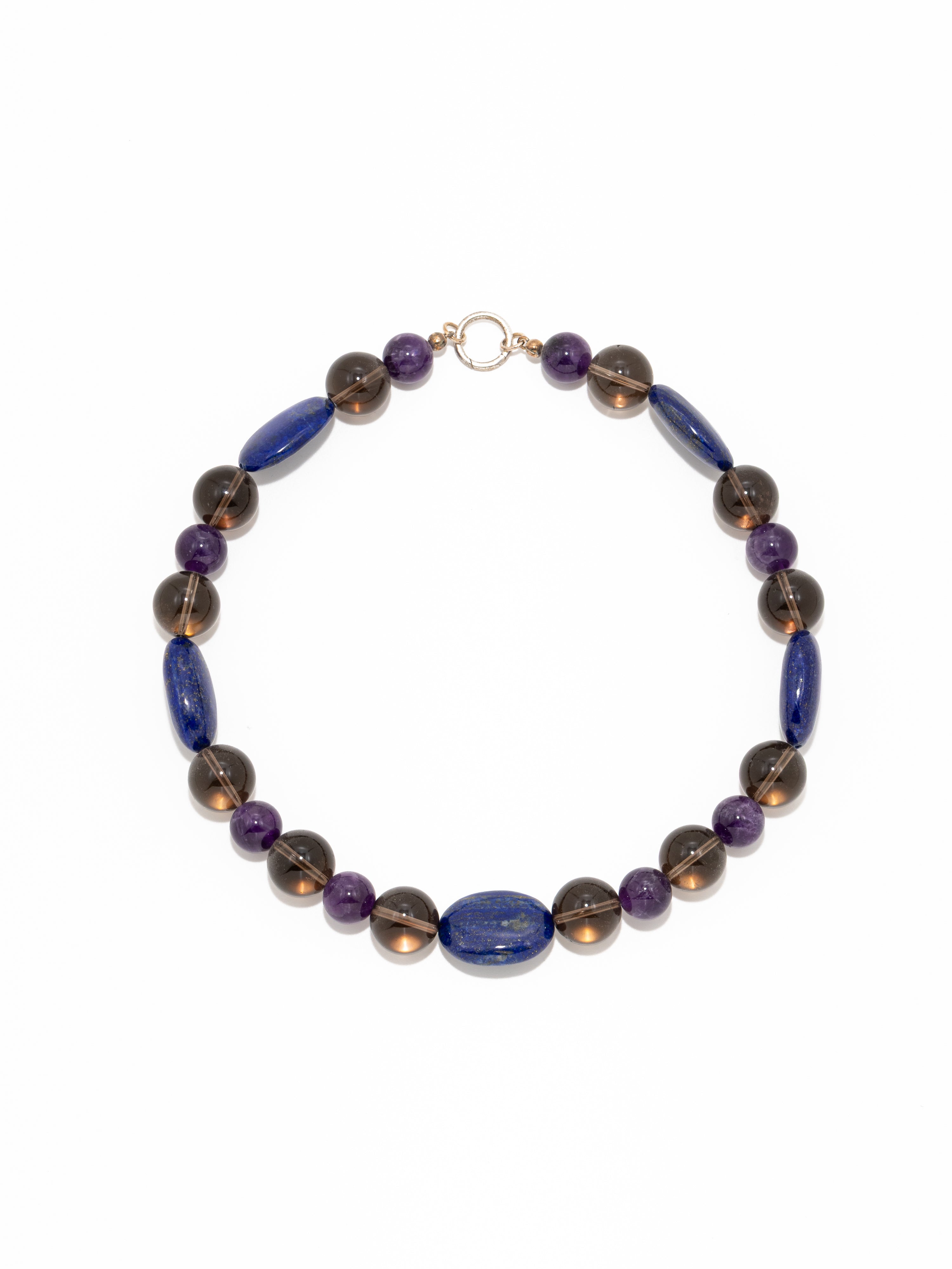 Nuru na Bluu Necklace: Amethyst, Crystal Quartz, Lapis