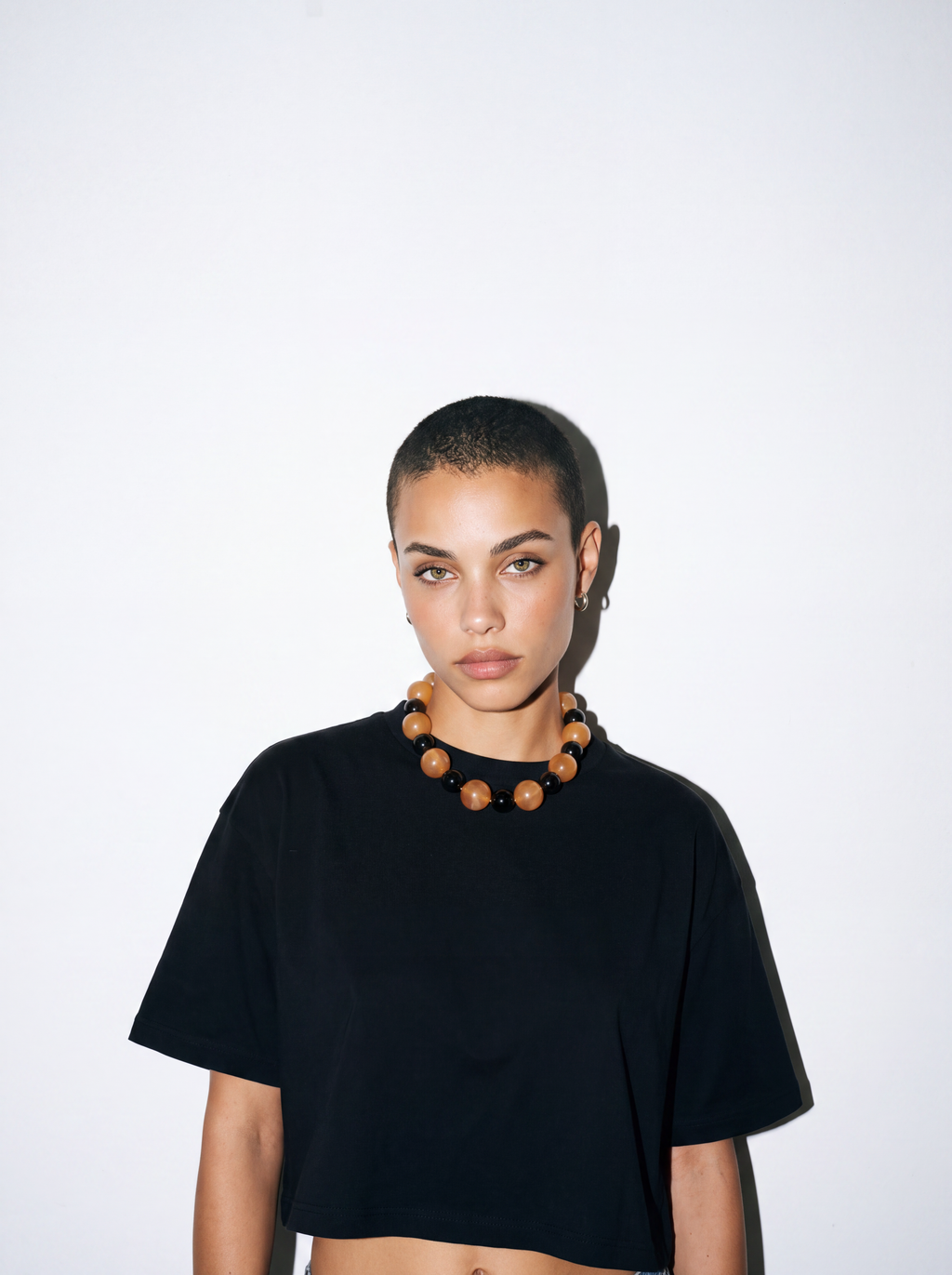 Raha Necklace: Orange Calcite, Smoky Quartz