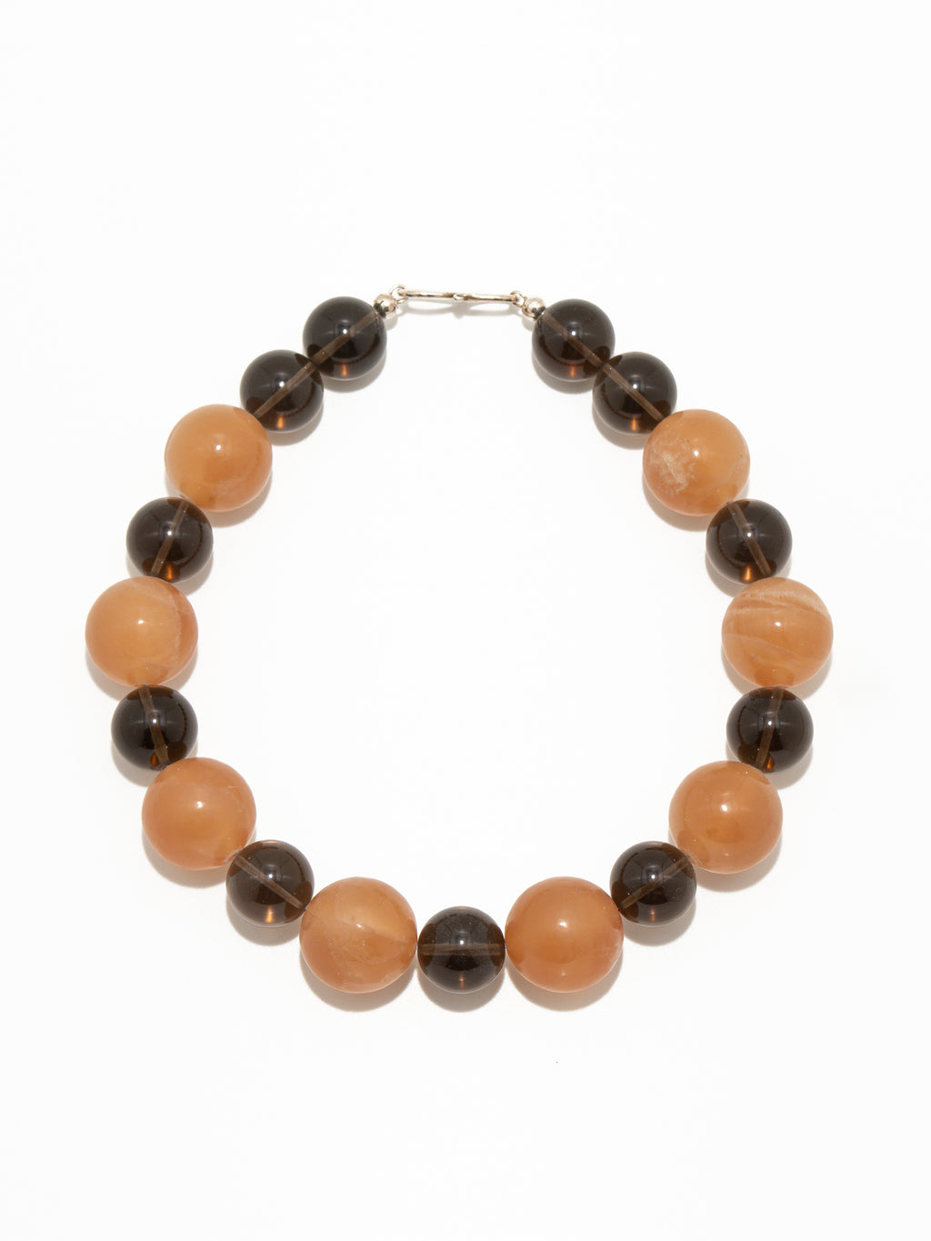 Raha Necklace: Orange Calcite, Smoky Quartz