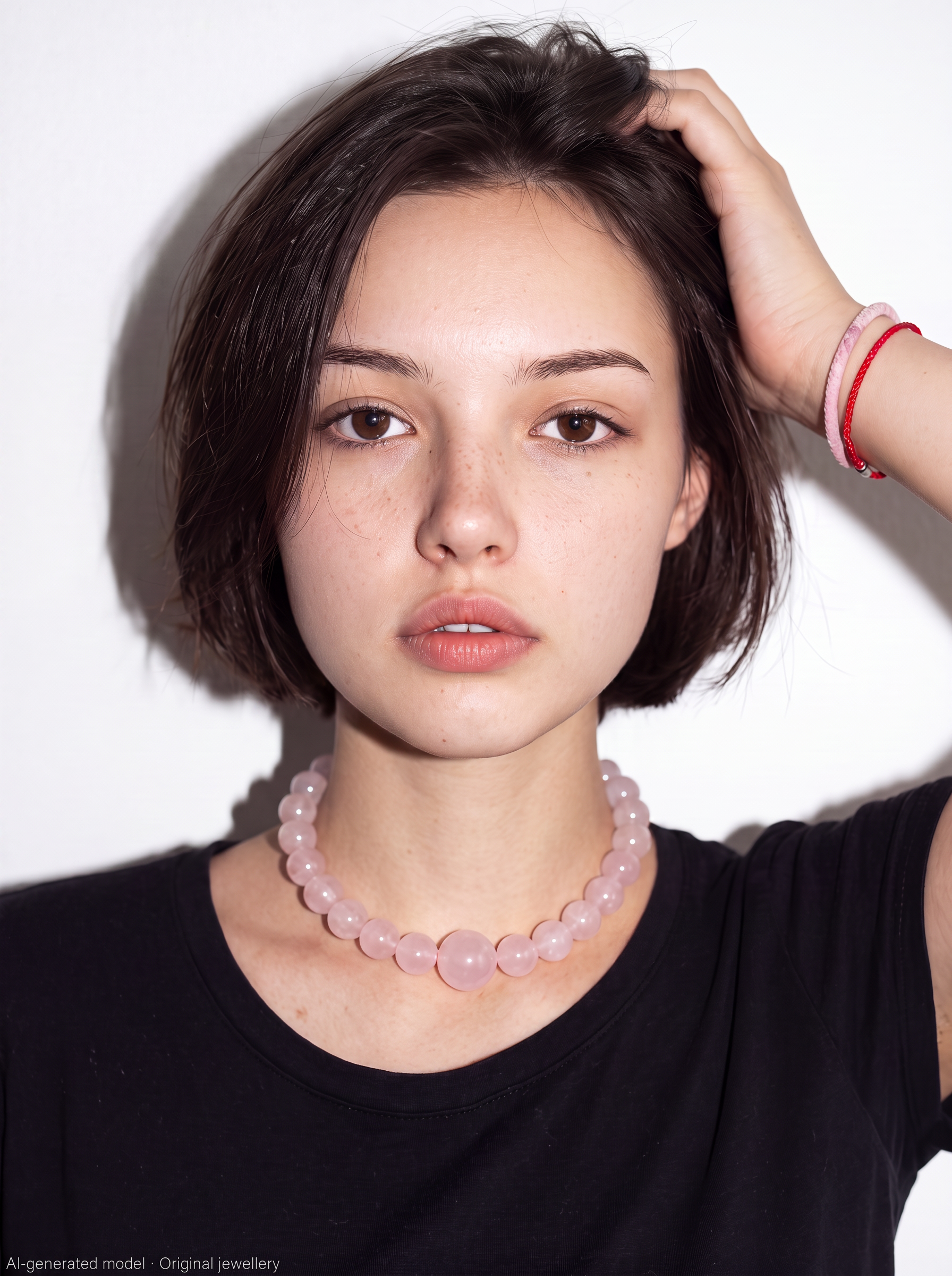 Huruma Necklace: Pink Mangano, Rose Quartz