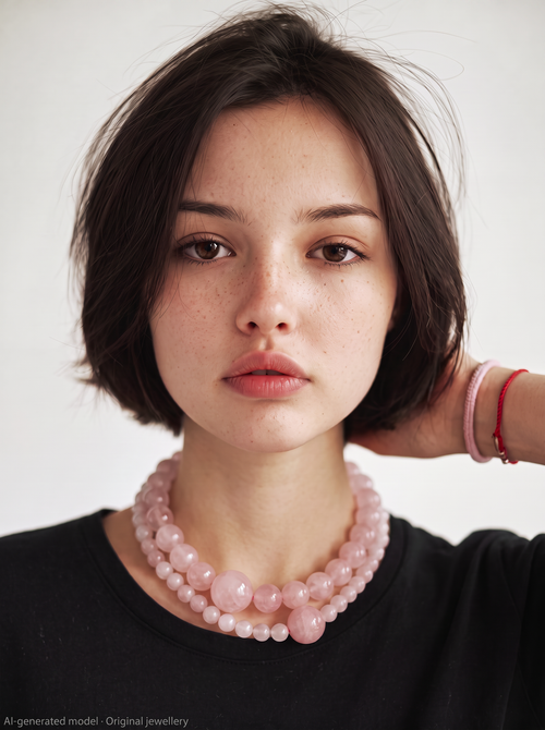 Huruma Necklace: Rose Quartz 10mm