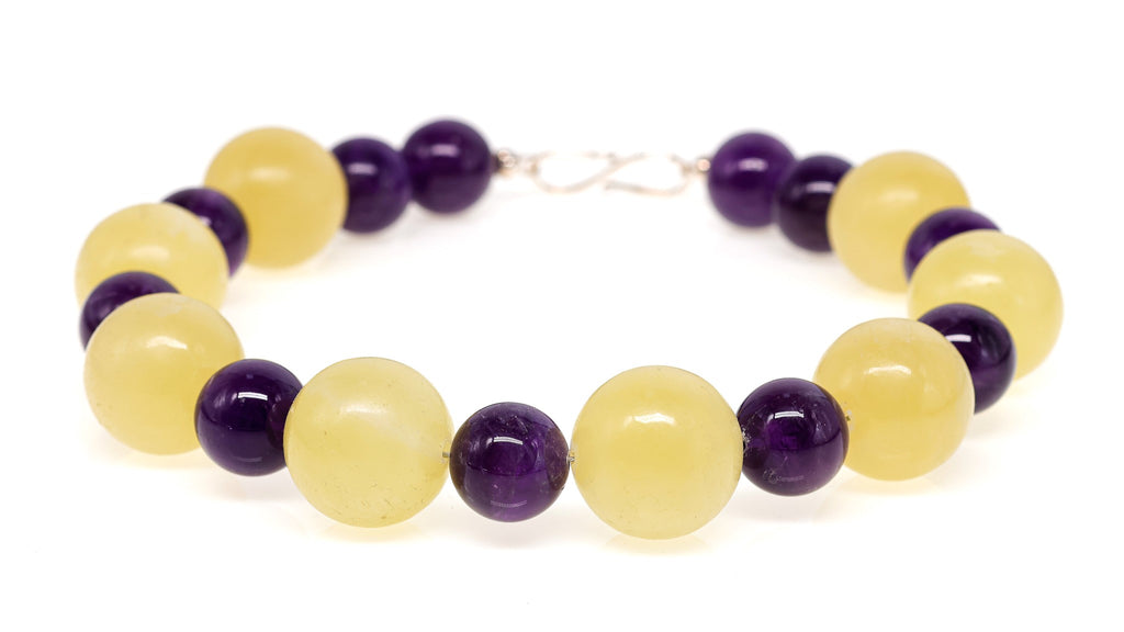 Kinga: lemon calcite, Amethyst