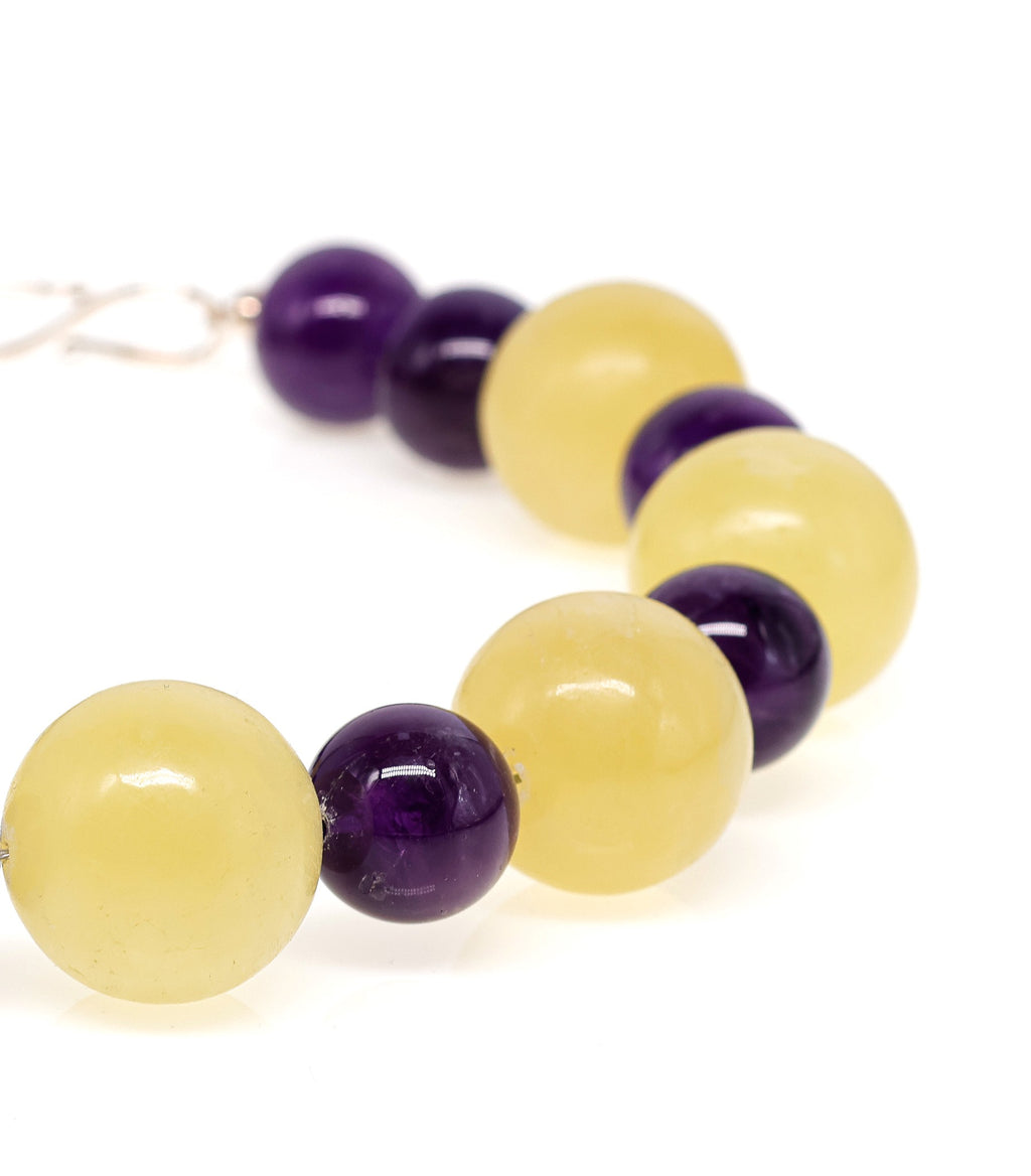 Kinga: lemon calcite, Amethyst