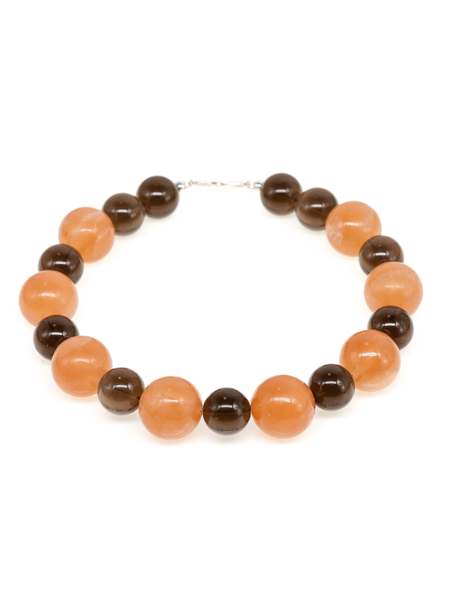 Raha: Orange Calcite, Smoky Quartz